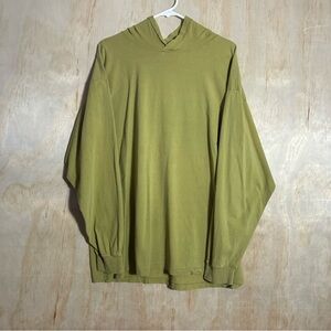 Vintage GAP Hoodie Shirt Mens LARG Khaki Olive Made USA 100% Cotton Pullover 90s